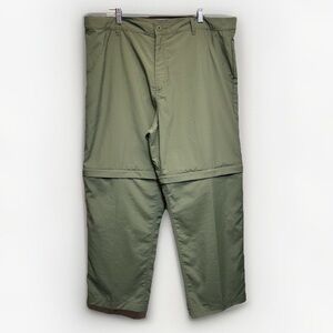 Cabelas Pants Shorts Men L 30 UPF 30 Convertible Hiking Zip Off Green